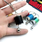 QMetal Keyring Creative Car Shifter Keychain Six Speed Manual Transmission Shift Gearbox Gear Fidget Toys Relieve Stress Anxiety