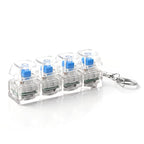4/9 Keys Illuminated Keyboard Keychain Finger Button Anti Stress Keycap for Office Home Adults Kids Decompression Clicker