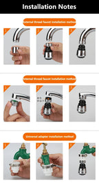 360° Rotating Kitchen Long Faucet Pressure Splash Proof Extended Filtering Foam Kitchen Universal Faucet Dual Mode Spray