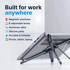 Portable Magnetic Phone Holder & Selfie Stick 3-in-1 Foldable Tripod Stand for iPhone iPad Tablet Laptop Desktop Use