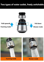 360° Rotating Kitchen Long Faucet Pressure Splash Proof Extended Filtering Foam Kitchen Universal Faucet Dual Mode Spray