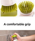 Dish Brush With Soap Dispenser Multi Use Soap Dispensing Scrub Brush For Household Universal Kitchen Dish Palm Brush With Tary