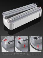 3 In 1 Aluminum Film Wrap Cutter WallMount Paper Towel Holder Cling Film Cutting Holder Plastic Wrap Dispenser Kitchen Organizer