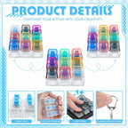 4/9 Keys Illuminated Keyboard Keychain Finger Button Anti Stress Keycap for Office Home Adults Kids Decompression Clicker