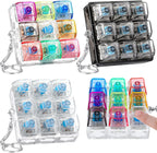 4/9 Keys Illuminated Keyboard Keychain Finger Button Anti Stress Keycap for Office Home Adults Kids Decompression Clicker