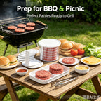 Multi-Layer Burger Patty Maker with Storage Container, Non-Stick Beef Press Mold, Freezable Hamburger Patty Box for BBQ Camping