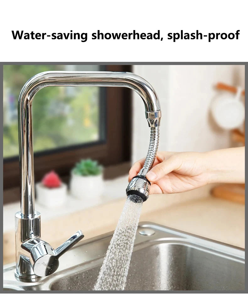360° Rotating Kitchen Long Faucet Pressure Splash Proof Extended Filtering Foam Kitchen Universal Faucet Dual Mode Spray