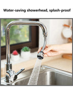360° Rotating Kitchen Long Faucet Pressure Splash Proof Extended Filtering Foam Kitchen Universal Faucet Dual Mode Spray