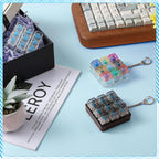 4/9 Keys Illuminated Keyboard Keychain Finger Button Anti Stress Keycap for Office Home Adults Kids Decompression Clicker