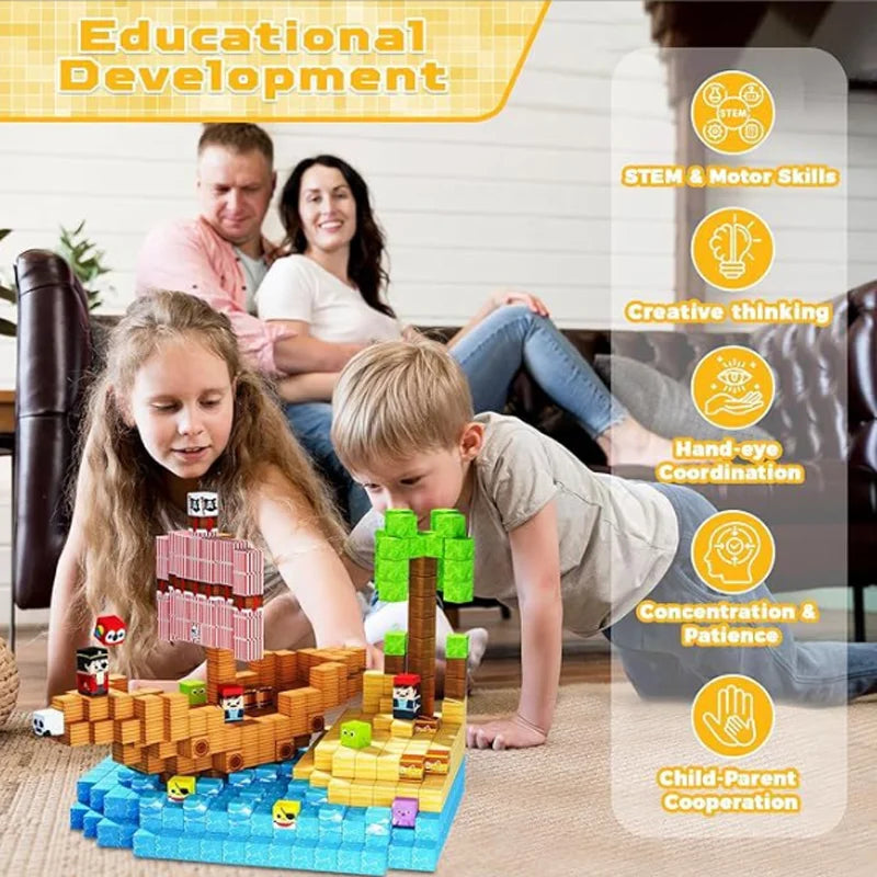 Magnetic Building Blocks Set – Creative STEM Construction Toy for Kids, Montessori Learning & Sensory Play