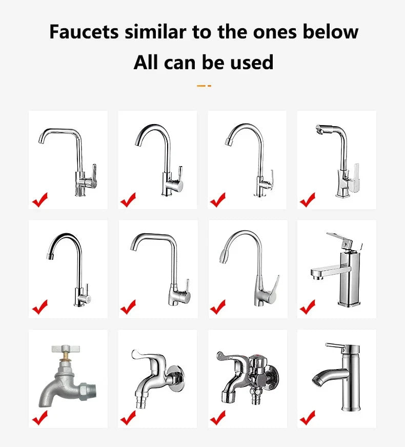 360° Rotating Kitchen Long Faucet Pressure Splash Proof Extended Filtering Foam Kitchen Universal Faucet Dual Mode Spray
