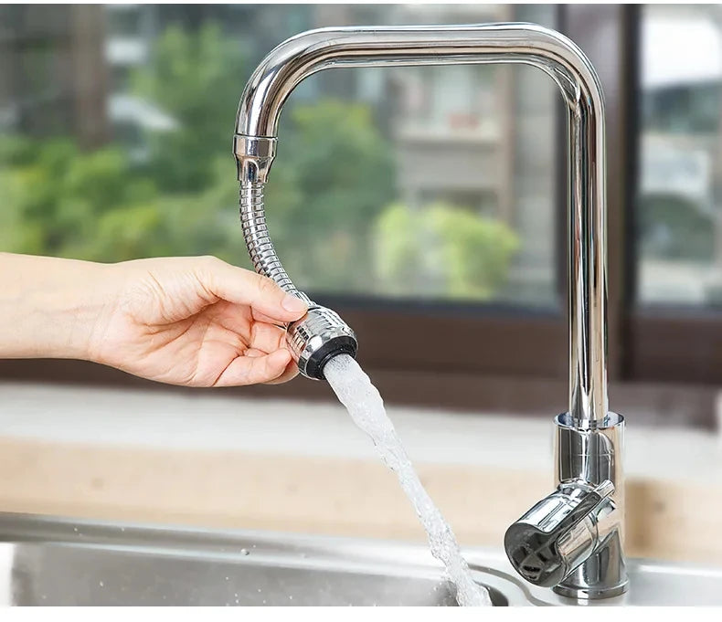 360° Rotating Kitchen Long Faucet Pressure Splash Proof Extended Filtering Foam Kitchen Universal Faucet Dual Mode Spray