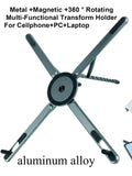 Portable Magnetic Phone Holder & Selfie Stick 3-in-1 Foldable Tripod Stand for iPhone iPad Tablet Laptop Desktop Use