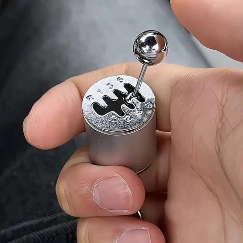 QMetal Keyring Creative Car Shifter Keychain Six Speed Manual Transmission Shift Gearbox Gear Fidget Toys Relieve Stress Anxiety