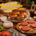 Multi-Layer Burger Patty Maker with Storage Container, Non-Stick Beef Press Mold, Freezable Hamburger Patty Box for BBQ Camping