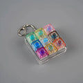 4/9 Keys Illuminated Keyboard Keychain Finger Button Anti Stress Keycap for Office Home Adults Kids Decompression Clicker
