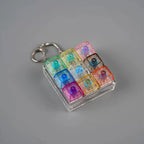 4/9 Keys Illuminated Keyboard Keychain Finger Button Anti Stress Keycap for Office Home Adults Kids Decompression Clicker