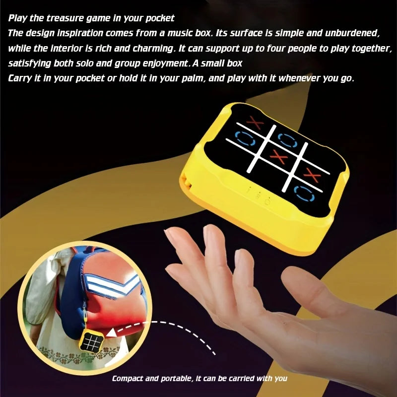 Portable Children Electronic Toys 4-Mode Tic-Tac-Toe Game Board Games Montessori Puzzle Game for Gift for Kids Adult