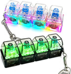 4/9 Keys Illuminated Keyboard Keychain Finger Button Anti Stress Keycap for Office Home Adults Kids Decompression Clicker