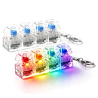 4/9 Keys Illuminated Keyboard Keychain Finger Button Anti Stress Keycap for Office Home Adults Kids Decompression Clicker