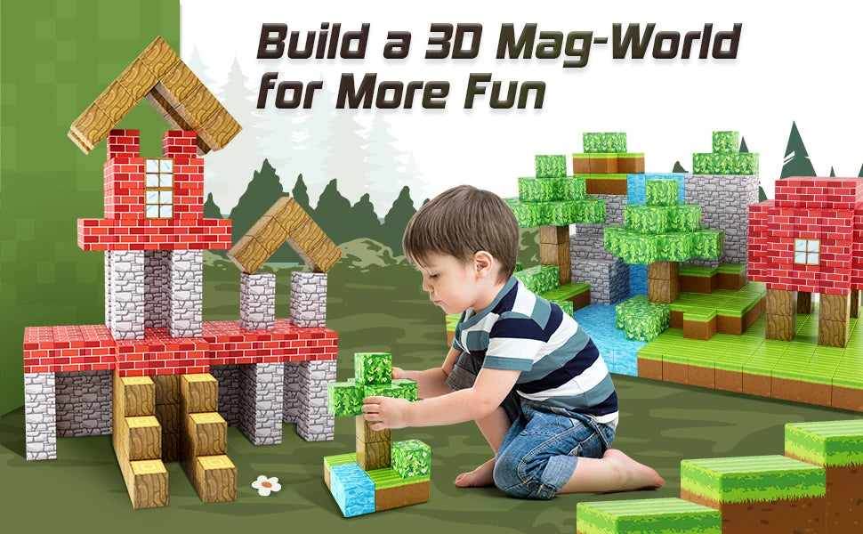 Magnetic Building Blocks Set – Creative STEM Construction Toy for Kids, Montessori Learning & Sensory Play