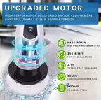 Electric Cleaning Brush:9-in-1 Head,Rotates Flexibly Multifunction Tool for Bathroom, Floors, Corner Gaps and Shower Room Glass.