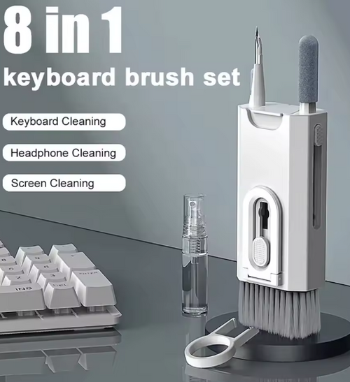 8 in 1 Computer Keyboard Cleaner Kit Brush for Airpods Headset Phone Earphones Cleaning Tool with Keycap Puller