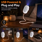 USB Starry Sky Projector Night Light 360° Adjustable Galaxy Atmosphere Lamp for Car Interior Home Bedroom Romantic Nightlight