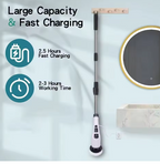 Electric Cleaning Brush:9-in-1 Head,Rotates Flexibly Multifunction Tool for Bathroom, Floors, Corner Gaps and Shower Room Glass.
