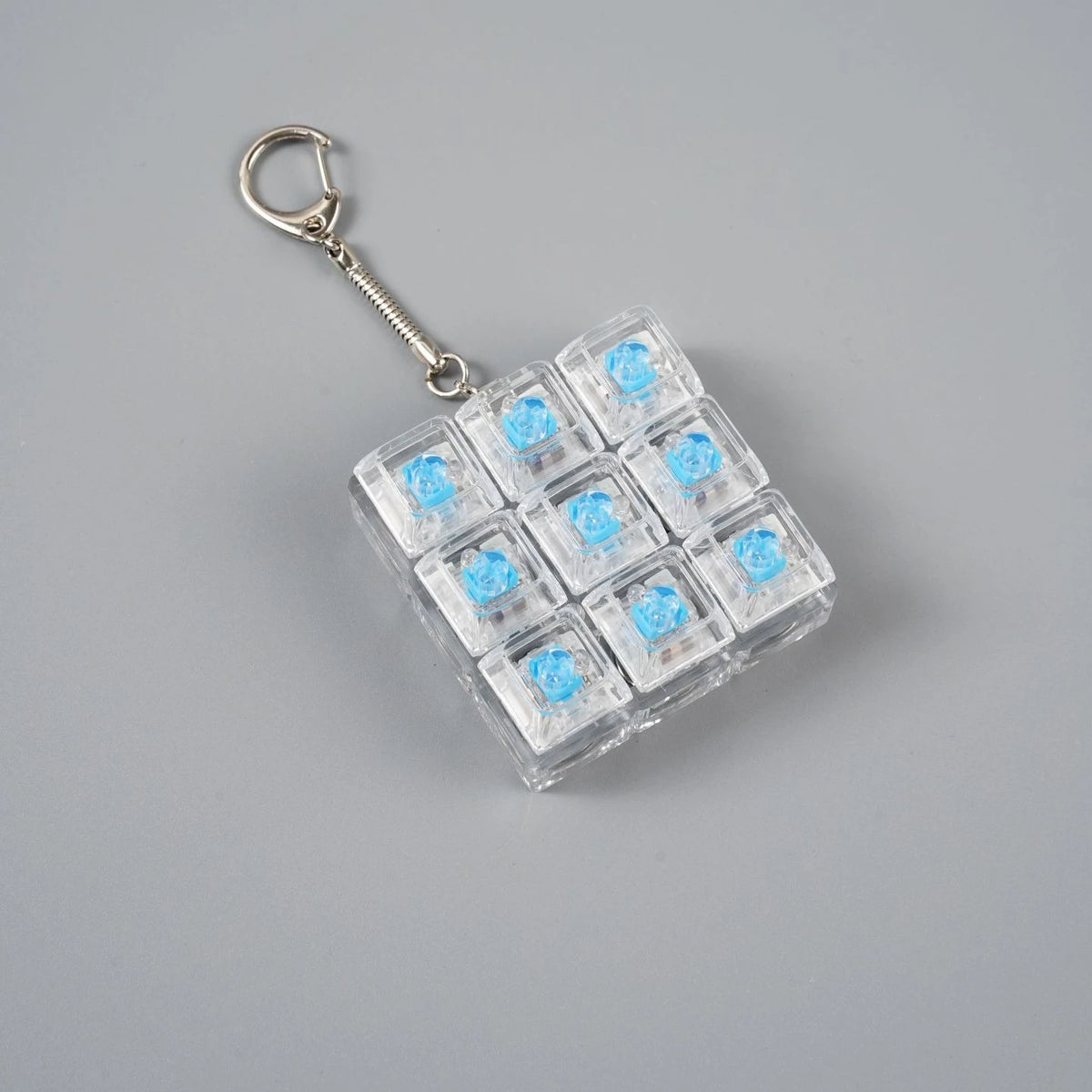 4/9 Keys Illuminated Keyboard Keychain Finger Button Anti Stress Keycap for Office Home Adults Kids Decompression Clicker